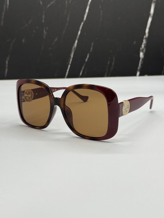 NEW GUCCI GG1029SA 003 SUNGLASSES HAVANA WOMEN EYEWEAR WITH CHAIN